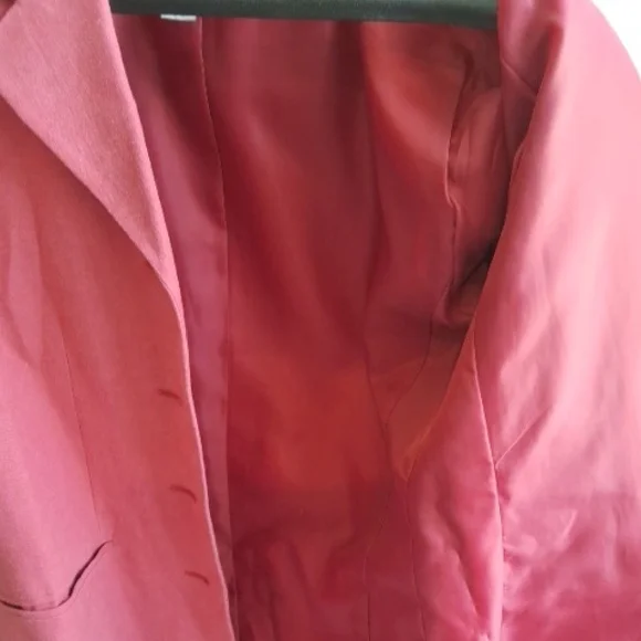 Style & Co Sport Blazer with Classic Lapel Coral Color Short Sleeve Pant Suit - Picture 9 of 16